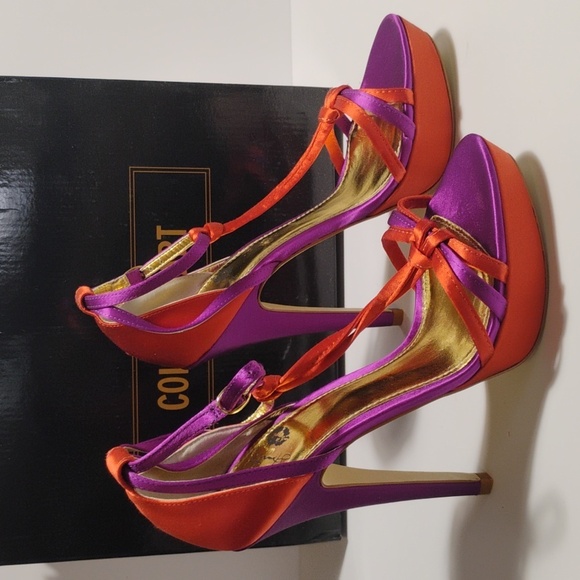 Colin Stuart Elegant Purple and Orange Women's Heels New In Box Sz 7B Stiletto! - Picture 4 of 10